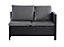 Algarve Rattan Outdoor Furniture, 9 Seater Sofa & Table Set, 6 Pieces, Black Finish