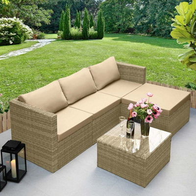 Algarve Rattan Premium Outdoor Patio Corner Garden Furniture Sofa Table