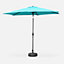Alice's Garden 3m round centre pole parasol - Touquet - Turquoise