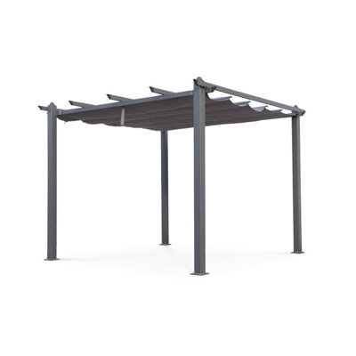 Alice's Garden Condate: Aluminium pergola 3x3m with sliding retractable ...