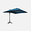 Alice's Garden Duck blue Luce premium quality 3 x 4 m cantilever solar LED parasol with integrated light