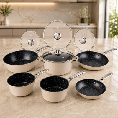 Alivio 10Pc Aluminum Alloy Cookware Set - Compatible with All Cooktops