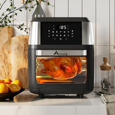 Alivio 12L Digital Air Fryer Oven 1800W, Multifunctional 12 Preset Programs, 5 Auxiliary Functions, 360 Degree Hot Air Circulation