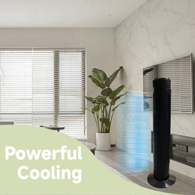 Alivio 29 Inch 3 Speed Oscillating Cooling Tower Fan (Black)