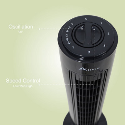 Alivio 29 Inch 3 Speed Oscillating Cooling Tower Fan (Black)