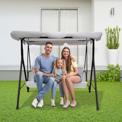 Alivio 3 Seater Garden Patio Swing Chair Waterproof UV Resistant Padded Seat Cushion Swing Bench Steel