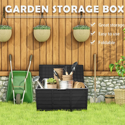Alivio 320L Large Deck Box Outdoor Plastic Storage Box Garden Benches with Lid & Handle for Patio Furniture Cushions Toys - 4