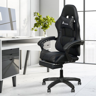 Alivio 360 Degree Gaming Chair PU Leather with Footrest and Massager DIY at B Q