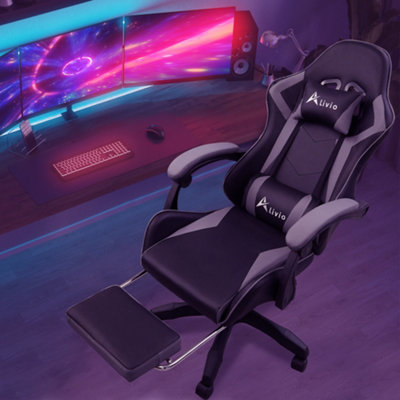 Alivio 360 Degree Swivel Gaming Chair with Footrest Lumbar Back Support ...