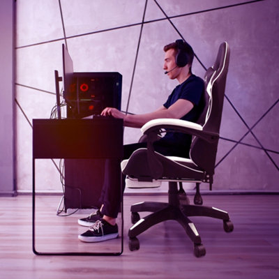 Clearance!Gaming Chair With Footrest, Ergonomic Computer Chair With