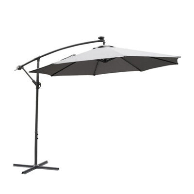 Alivio 3M Cantilever Parasol Umbrella with 32 LED Lights for Outdoor Garden Patio