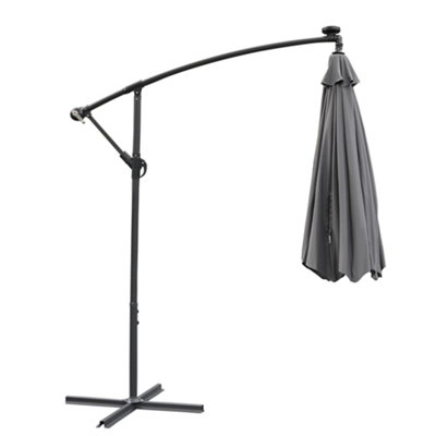 Alivio 3M Cantilever Parasol Umbrella with 32 LED Lights for Outdoor Garden Patio - 3