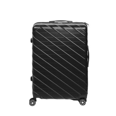 Alivio 3pc Travel Suitcase Set, ABS Hard Shell Luggage, Anti-Scratch & TSA Lock Trolley - Black, Pack of 3pc - 20", 24" & 28"