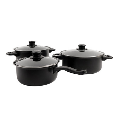 Alivio 5-Piece Non-Stick Pot Set, Versatile Cookware 3 Saucepans with ...