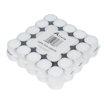 Alivio 50pk 8Hr Long Burn Premium Tealight Candles