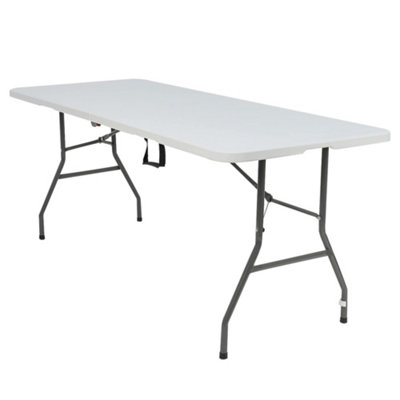 Alivio 6ft Folding Table Heavy Duty Trestle Table 180 x 70 x 74cm for Wedding Market Garden Party Picnic Indoor Outdoor - White
