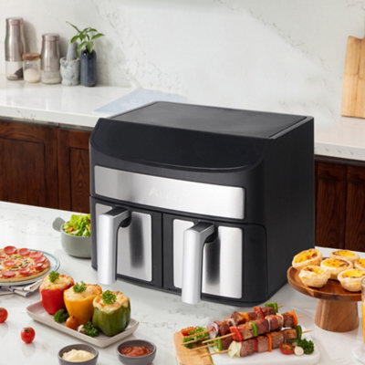 Alivio 9L Air Fryer Digital Large Dual Basket With Timer & Temperature Touchscreen