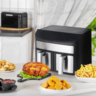 Alivio 9L Air Fryer Digital Large Dual Basket With Timer & Temperature Touchscreen
