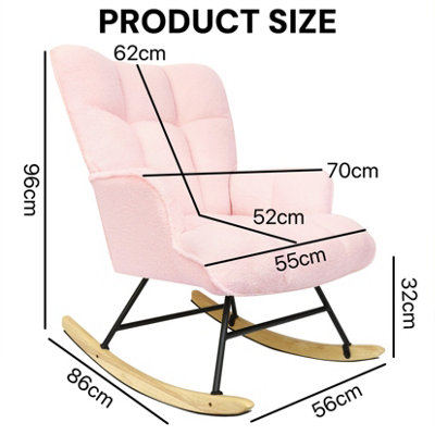 Alivio Comfortable Teddy Rocking Arm Chair for Nursery Bedroom Balcony ...