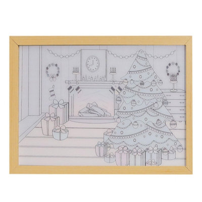 Alivio Decoration Frame Lights Christmas Wall Decoration in Warm Lights 31 x 22cm