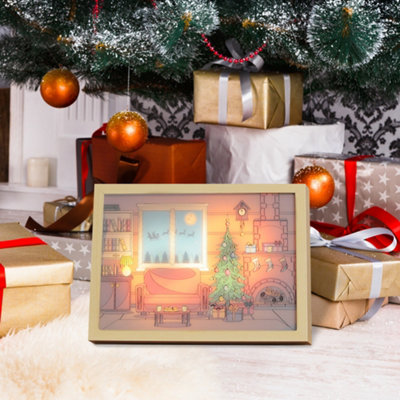 Alivio Decoration Frame Lights Christmas Wall Decoration in Warm Lights 31 x 22cm