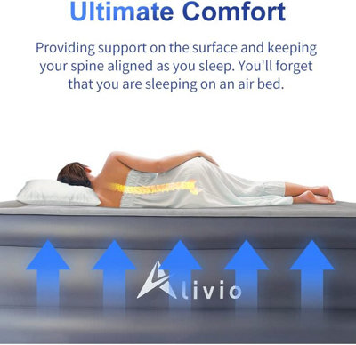 Alivio Double Inflatable Airbed Mattress with Built-in Electric Pump