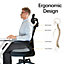 Alivio Ergonomic High Back Office Chair With Headrest Lumbar Support & Flip-UP Armrest