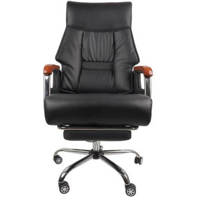 Alivio Executive Office Chair with Foot Rest and Wooden Arm Rest