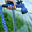 Alivio Expandable Garden Hose Pipe 100ft with 7 Spray Functions, Spray Gun & Connectors (Blue)