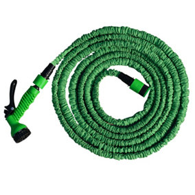 Alivio Expandable Garden Hose Pipe 75ft with 7 Spray Functions, Spray Gun & Connectors - Green
