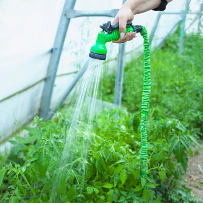 Alivio Expandable Garden Hose Pipe 75ft with 7 Spray Functions, Spray Gun & Connectors - Green