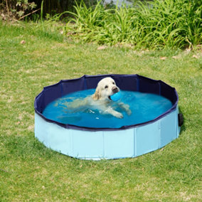 Alivio Foldable Dog Pool Dog Paddling Pool, PVC Non-Slip Foldable Dog Swimming Pool Bath Tub