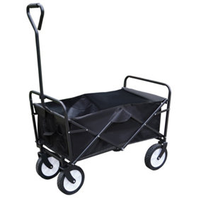 Alivio Folding Wagon Cart, Collapsible Trolley with Adjustable Handle for Holiday Shopping Outdoor Camping Garden Beach