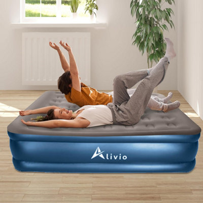 Alivio Inflatable Air Bed, Double Airbed Air Mattress Built in Pump - 152 x 203cm