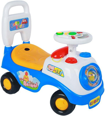 Alivio Kids First Ride On Car with Sounds & Accessories, Boys Girls Infant Push Car Buggy - Blue