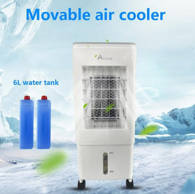 Alivio Portable Air Cooler Humidifier, 6L Water Tank, 3 Fan Speeds with 2 Ice Packs & Automatic Oscillation