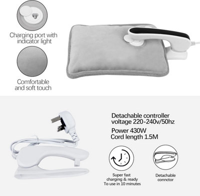 Alivio Rechargeable Electric Hot Water Bottle With Quick Charge And Long Lasting Charge
