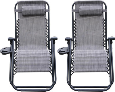 Alivio Set of 2 Zero Gravity Chairs, Garden Outdoor Patio