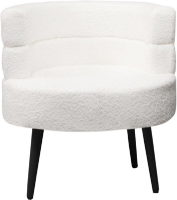 Alivio Sherpa Chair, Sherpa Sofa Chair for Living Room Bedroom Dining Room Makeup Office Reception Cafe Bar - White