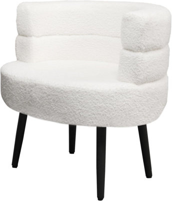 Alivio Sherpa Chair, Sherpa Sofa Chair for Living Room Bedroom Dining Room Makeup Office Reception Cafe Bar - White