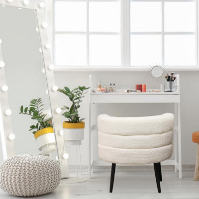 Alivio Sherpa Chair, Sherpa Sofa Chair for Living Room Bedroom Dining Room Makeup Office Reception Cafe Bar - White