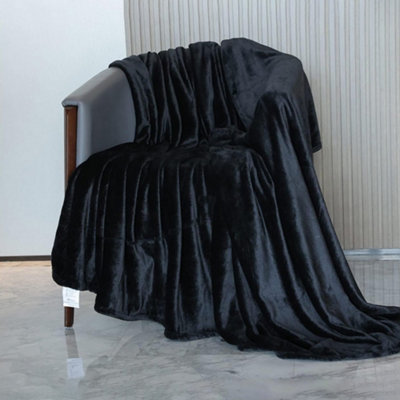 Alivio Small Faux Fur Mink Throw Luxury Super Soft Plain Bed Sofa