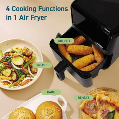 Air Fryer 4 Qt, 7 Cooking Functions Airfryer, 150+ Recipes on Free