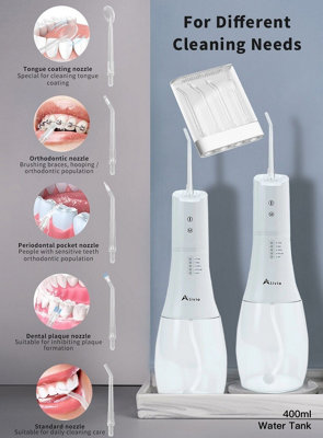 Alivio Tooth Water Flosser Teeth Cleaner 5 Jet Tips Dental Oral Irrigator UK - 3