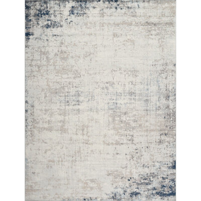 ALIX Abstract Modern Marble Blue/Ivory Area Rug 120 x 170 cm