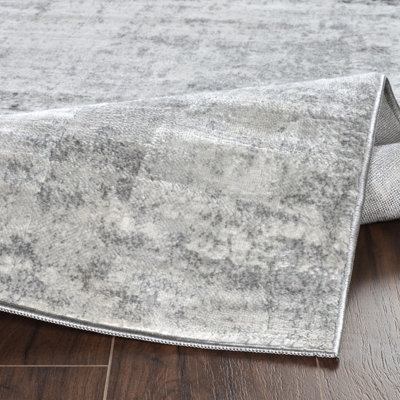 ALIX Abstract Modern Marble Charcoal Area Rug 200 x 275 cm