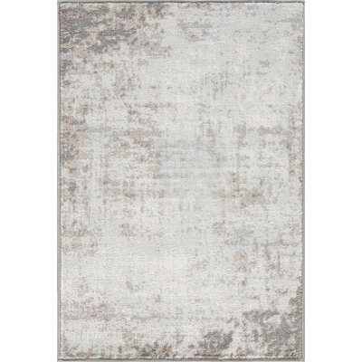 ALIX Abstract Modern Marble Medium Grey Area Rug 60 x 90 cm