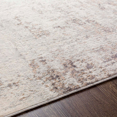 ALIX Round Abstract Modern Marble Medium Grey Area Rug 200 x 200 cm
