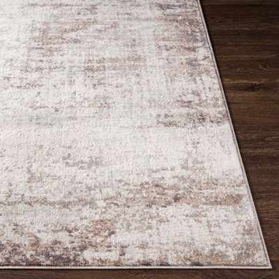 ALIX Round Abstract Modern Marble Medium Grey Area Rug 200 x 200 cm