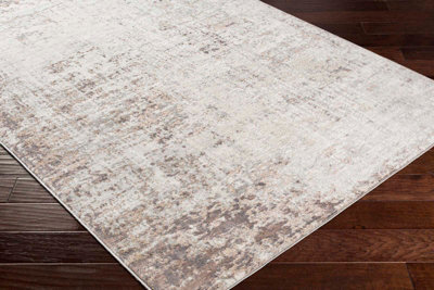 ALIX Round Abstract Modern Marble Medium Grey Area Rug 200 x 200 cm